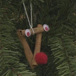 Christmas ornament made from cinnamon sticks