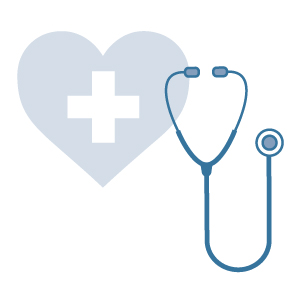 icon of heart and stethoscope