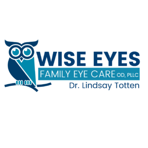 Wise Eyes Family Care logo that has an owl on a branch