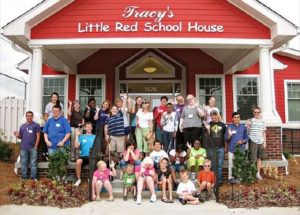 S.E.E. campers in front of Tracy's Little Red School House