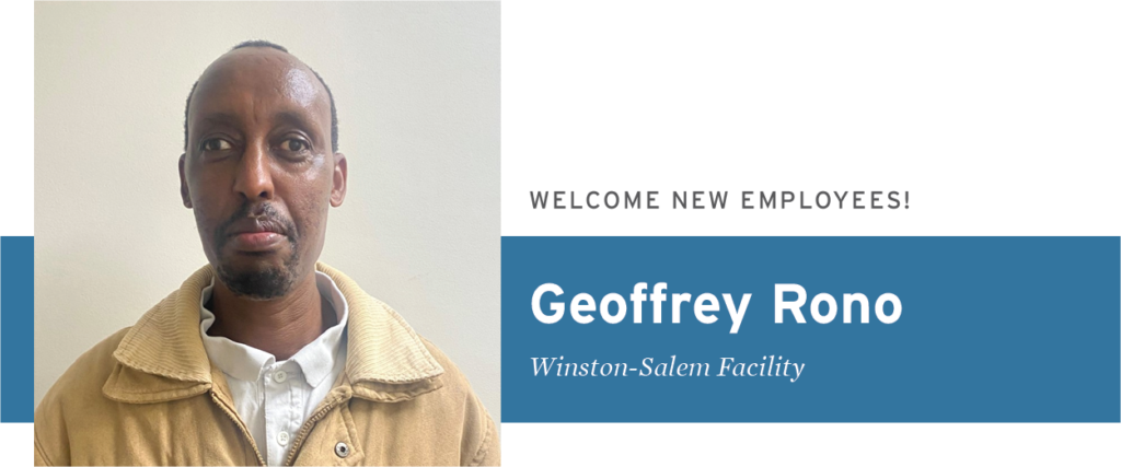 Geoffrey Rono - Welcome New Employees - Winston-Salem Facility