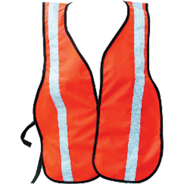 orange vest with reflective stripes