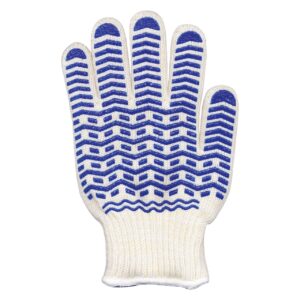 image of Oven Glove with Blue Non-Slip Silicone Grip 