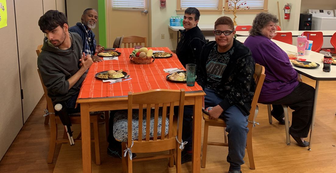 S.E.E. students enjoy their thanksgiving meal.