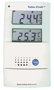 Talking indoor/outdoor thermometer, Dual Display 