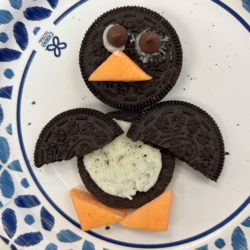 A penguin treat made from cookies