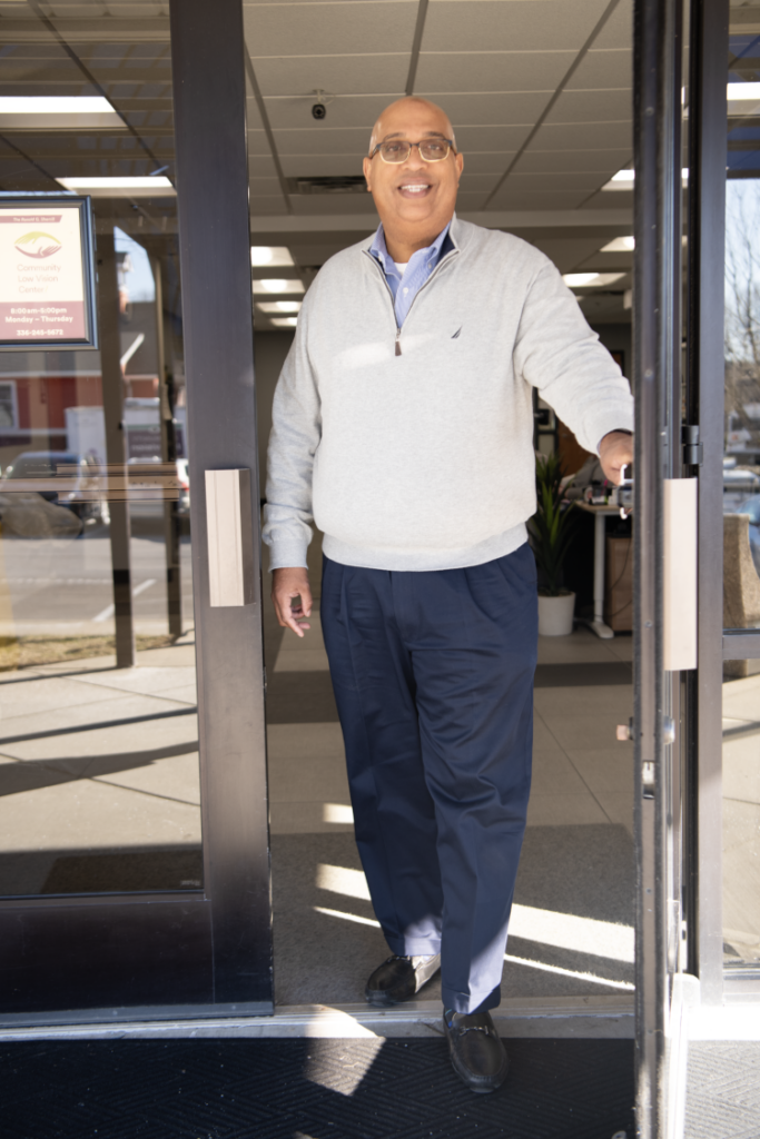 Ken Mullins standing at CLVC entrance