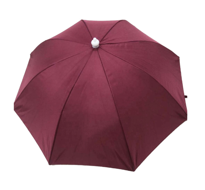 Dark red umbrella hat