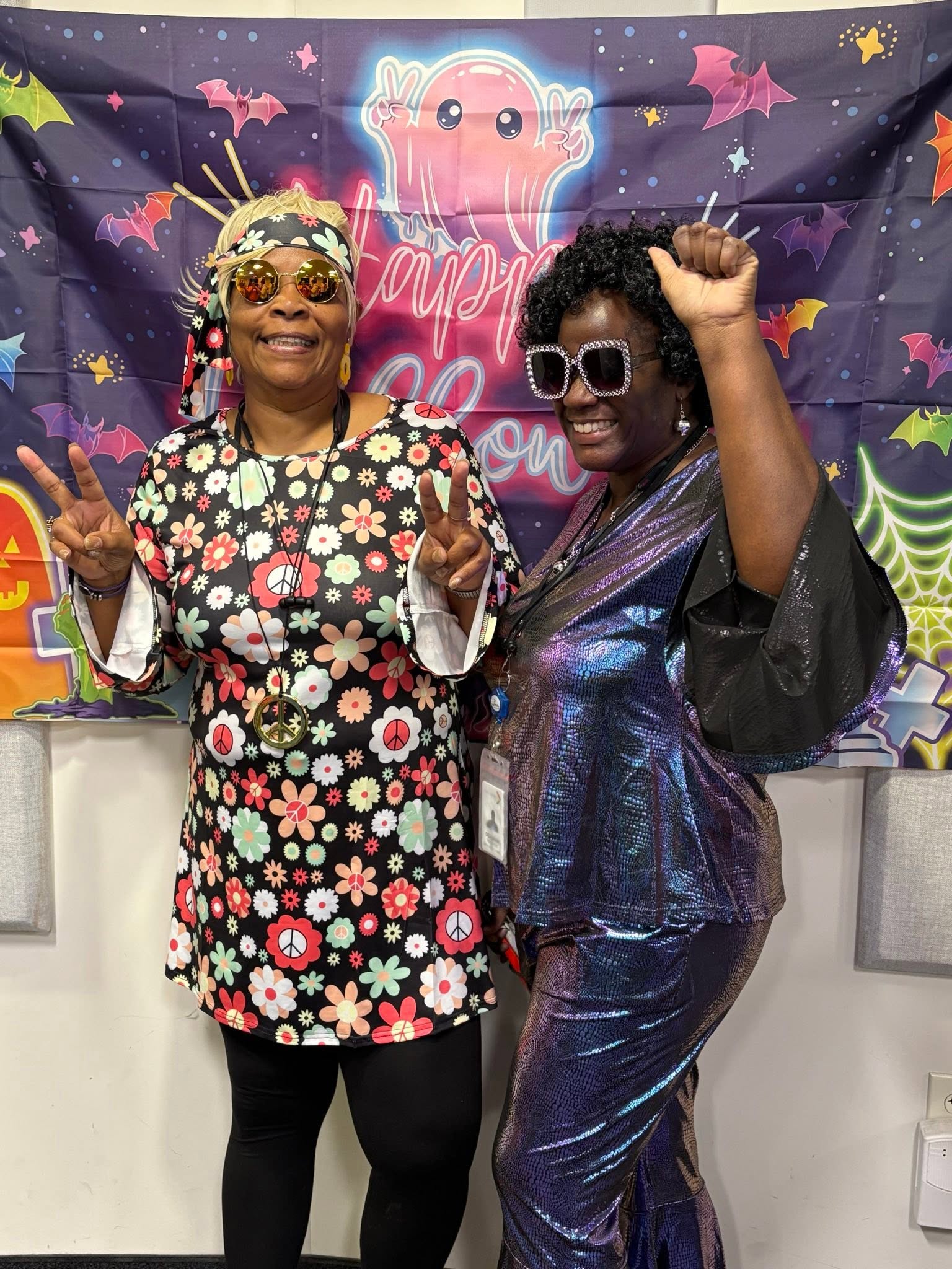 Two IFB employees dressed up for an IFB Halloween party.