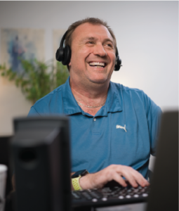 An employee who is blind uses JAWS