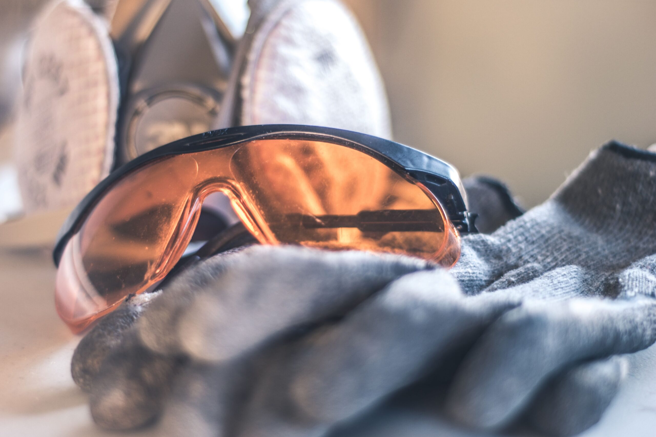 Safety glasses and other protective gear.